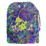 vibrant abstract floral/rainbow color Drawstring Pouch (3XL)
