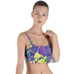 vibrant abstract floral/rainbow color Layered Top Bikini Top 