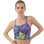 vibrant abstract floral/rainbow color Mini Tank Bikini Top