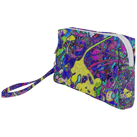vibrant abstract floral/rainbow color Wristlet Pouch Bag (Small) from ArtsNow.com