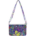 vibrant abstract floral/rainbow color Double Gusset Crossbody Bag