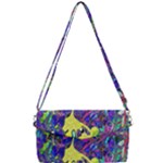 vibrant abstract floral/rainbow color Removable Strap Clutch Bag