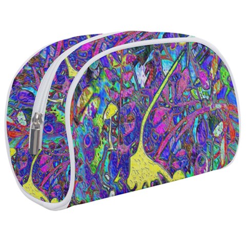 vibrant abstract floral/rainbow color Makeup Case (Medium) from ArtsNow.com