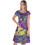 vibrant abstract floral/rainbow color Classic Short Sleeve Dress
