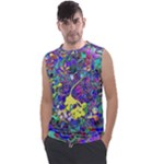 vibrant abstract floral/rainbow color Men s Regular Tank Top
