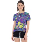 vibrant abstract floral/rainbow color Open Back Sport Tee