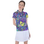 vibrant abstract floral/rainbow color Women s Polo Tee