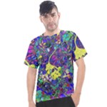 vibrant abstract floral/rainbow color Men s Sport Top