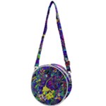 vibrant abstract floral/rainbow color Crossbody Circle Bag