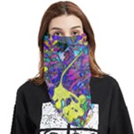 vibrant abstract floral/rainbow color Face Covering Bandana (Triangle)