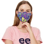 vibrant abstract floral/rainbow color Fitted Cloth Face Mask (Adult)