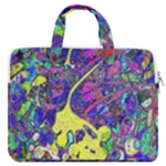 vibrant abstract floral/rainbow color Double Pocket Laptop Bag