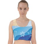 Flower Branch Corolla Wreath Lease Velvet Racer Back Crop Top