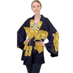 Zodiak Leo Lion Horoscope Sign Star Long Sleeve Velvet Kimono 