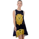 Zodiak Leo Lion Horoscope Sign Star Frill Swing Dress