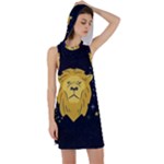 Zodiak Leo Lion Horoscope Sign Star Racer Back Hoodie Dress