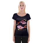 Fish Pisces Astrology Star Zodiac Cap Sleeve Top