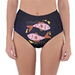 Fish Pisces Astrology Star Zodiac Reversible High-Waist Bikini Bottoms