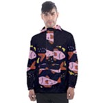 Fish Pisces Astrology Star Zodiac Men s Front Pocket Pullover Windbreaker