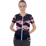 Fish Pisces Astrology Star Zodiac Short Sleeve Zip Up Jacket