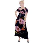 Fish Pisces Astrology Star Zodiac Button Up Short Sleeve Maxi Dress