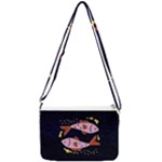 Fish Pisces Astrology Star Zodiac Double Gusset Crossbody Bag