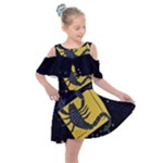Zodiak Scorpio Horoscope Sign Star Kids  Shoulder Cutout Chiffon Dress