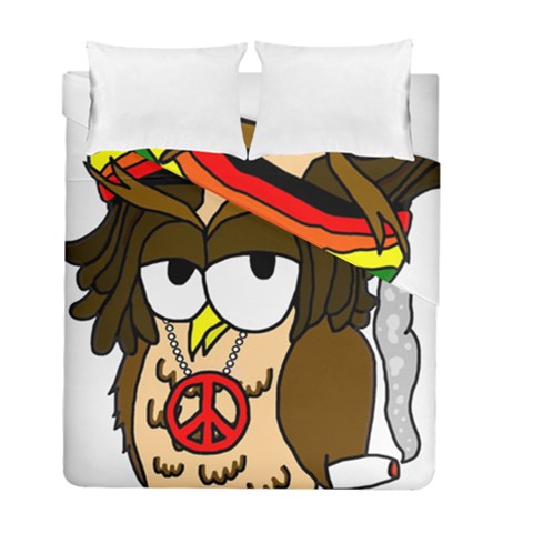 Rainbow Stoner Owl Duvet Cover Double Side (Full/ Double Size) from ArtsNow.com