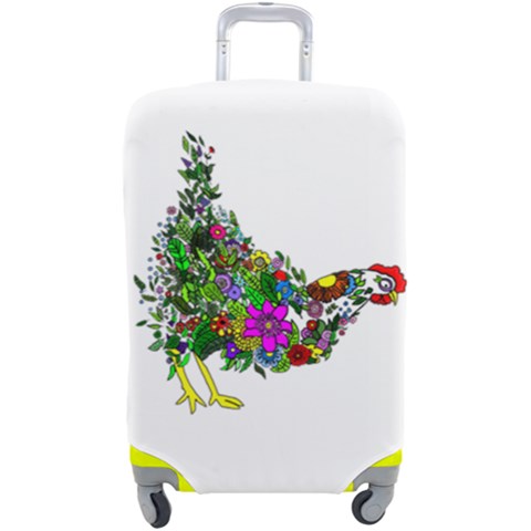 Flower chicken Luggage Cover (Large) from ArtsNow.com