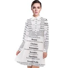 Long Sleeve Chiffon Shirt Dress 