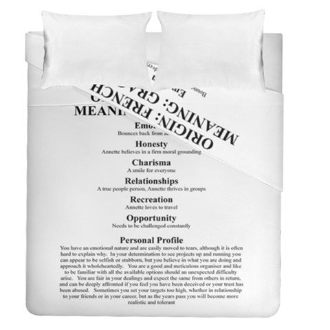Annette Duvet Cover Double Side (Queen Size) from ArtsNow.com