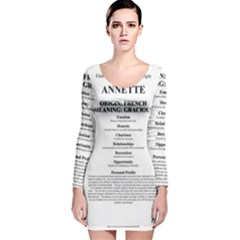 Long Sleeve Velvet Bodycon Dress 