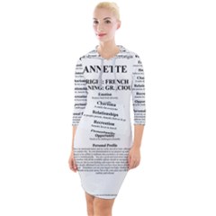 Quarter Sleeve Hood Bodycon Dress 