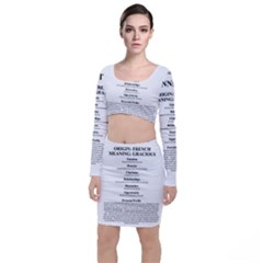 Long Sleeve Crop Top & Bodycon Skirt Set 