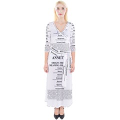 Quarter Sleeve Wrap Maxi Dress 