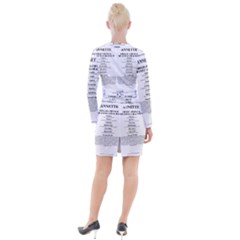 Button Long Sleeve Dress 