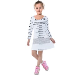 Kids  Long Sleeve Velvet Dress 