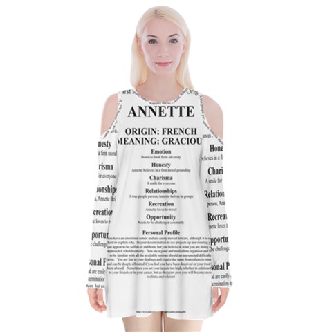 Annette Velvet Long Sleeve Shoulder Cutout Dress from ArtsNow.com