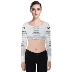 Velvet Long Sleeve Crop Top 
