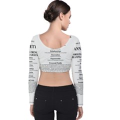 Velvet Long Sleeve Crop Top 