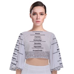 Tie Back Butterfly Sleeve Chiffon Top 
