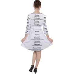 Quarter Sleeve Ruffle Waist Dress 
