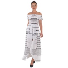 Off Shoulder Open Front Chiffon Dress 