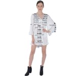 Annette V-Neck Flare Sleeve Mini Dress