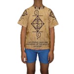 I Am Strong, Calm  And Protected By The Infinite Universe Kids  Short Sleeve Swimwear