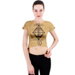 I Am Strong, Calm  And Protected By The Infinite Universe Crew Neck Crop Top