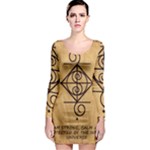 I Am Strong, Calm  And Protected By The Infinite Universe Long Sleeve Bodycon Dress