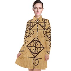 Long Sleeve Chiffon Shirt Dress 