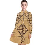 I Am Strong, Calm  And Protected By The Infinite Universe Long Sleeve Chiffon Shirt Dress
