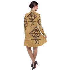 Long Sleeve Chiffon Shirt Dress 